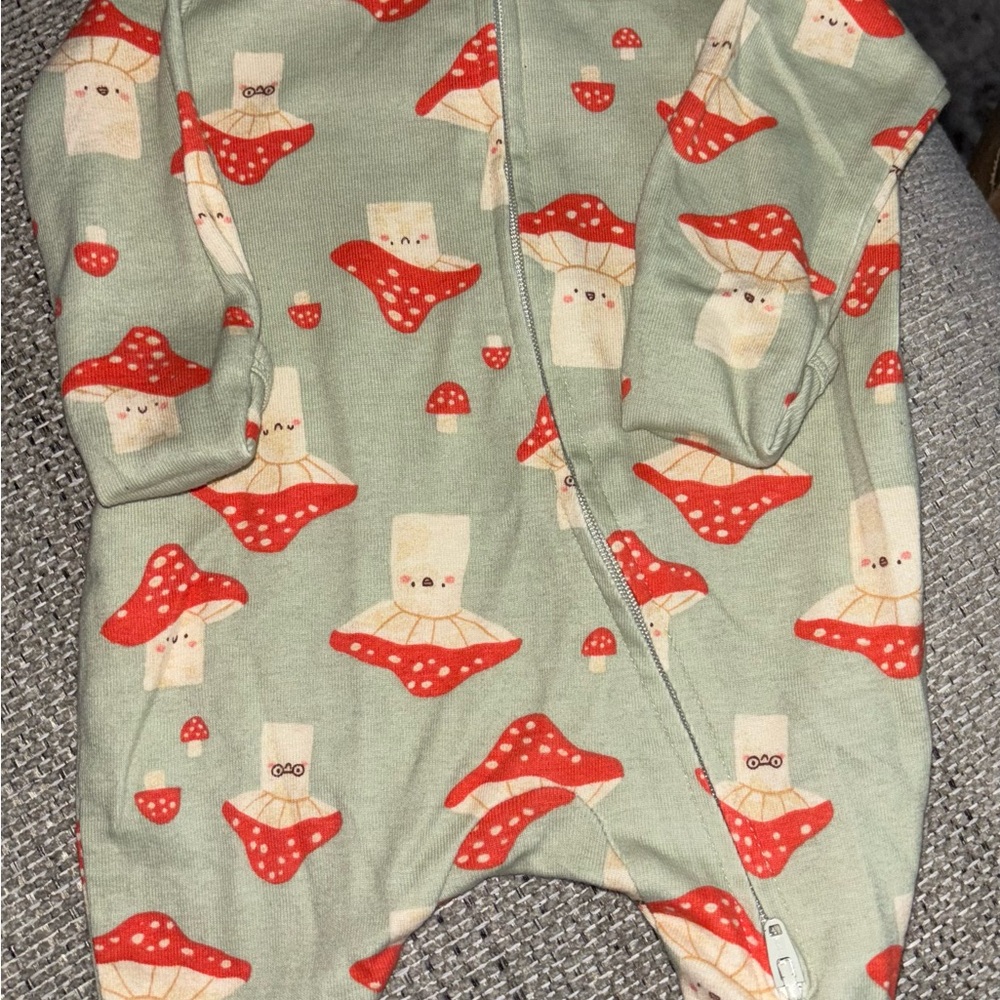 Adorable Mushroom Print Kids One Piece